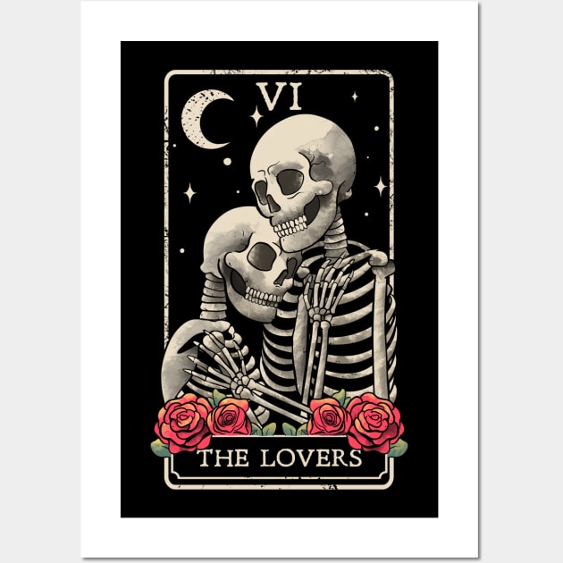 The Lovers Tarot Card Occult Witchcraft Esoteric Goth Gothic Wall Art by MerchBeastStudio